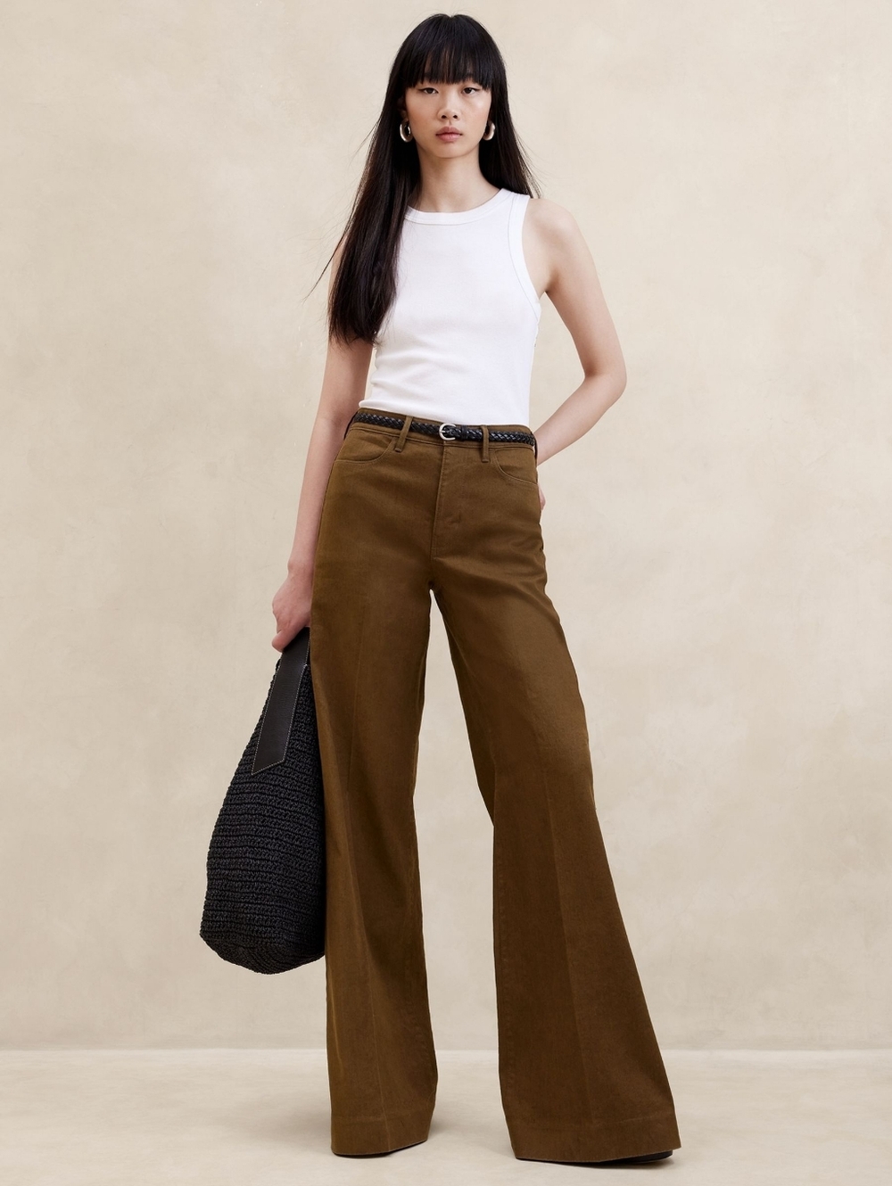 Banana Republic Linen Cotton Wide Leg Pants
